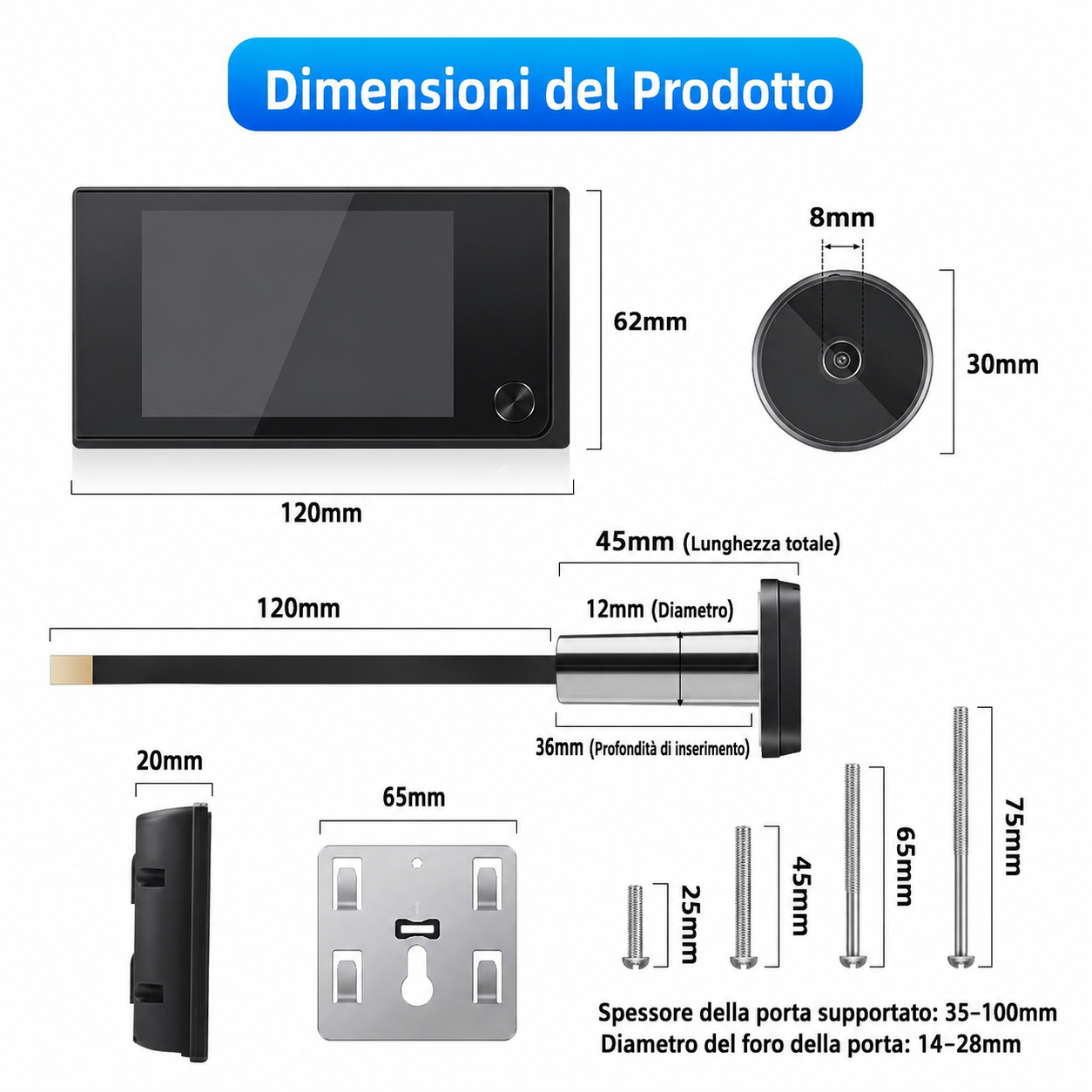 SicurFay™ - Spioncino Digitale Premium LCD da 2.8" con Visione Notturna e Fotocamera Integrata